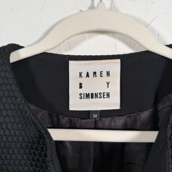 Karen By Simonsen 2 Black Long Sleeve Full Zip Textured Lined Drew Jacket - Picture 6 of 11